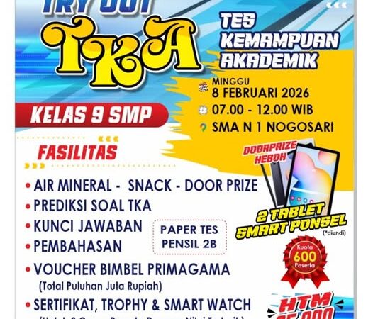 TRY OUT TKA SMP/MTs & GELAR EKSTRAKURIKULER!